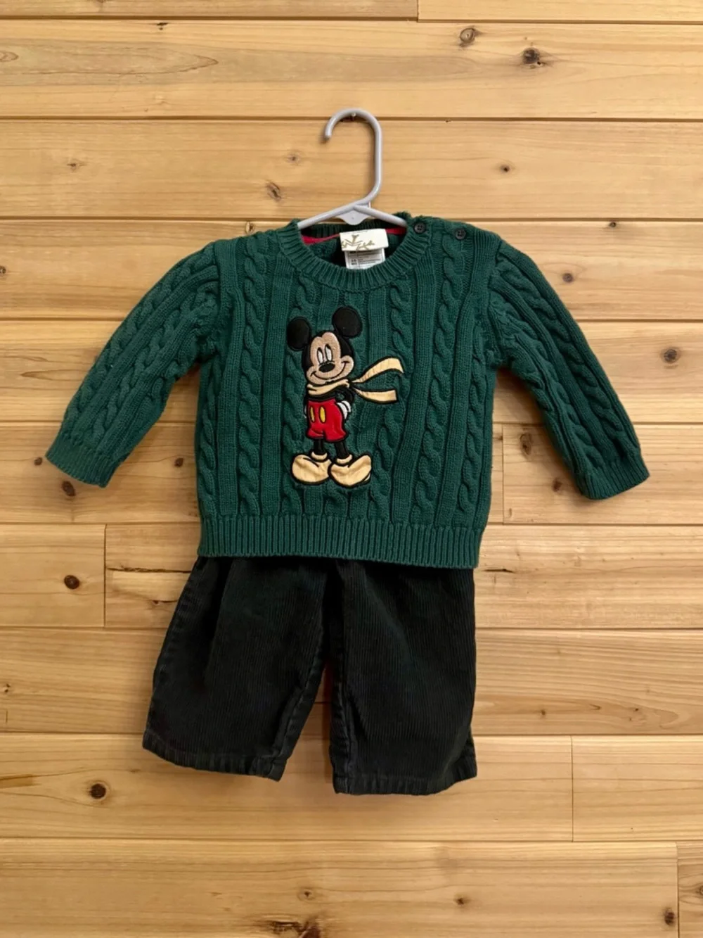 Bundle Vintage Disney Store 6-9 Months Christmas Mickey Mouse Footie Outfit